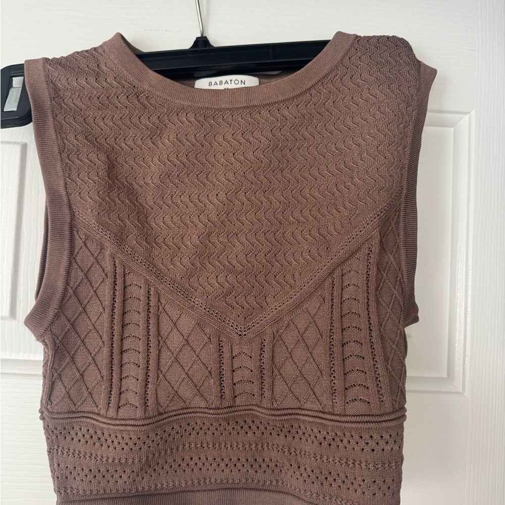 Aritzia Babaton Brown Sweater Knit Tank